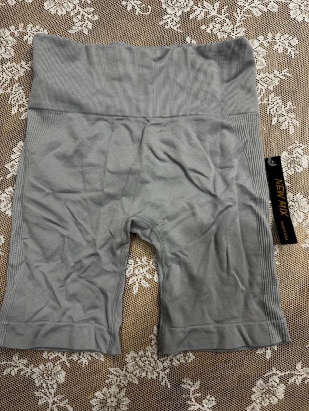 gray biker shorts
